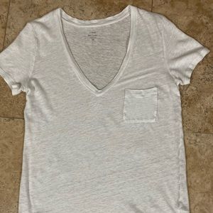 Women’s white size XS 100% linen J crew t-shirt
